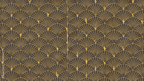 art deco pattern repeating geometric design with golden accents