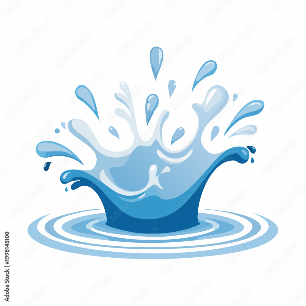 Fototapeta premium Dynamic Water Splash Illustration