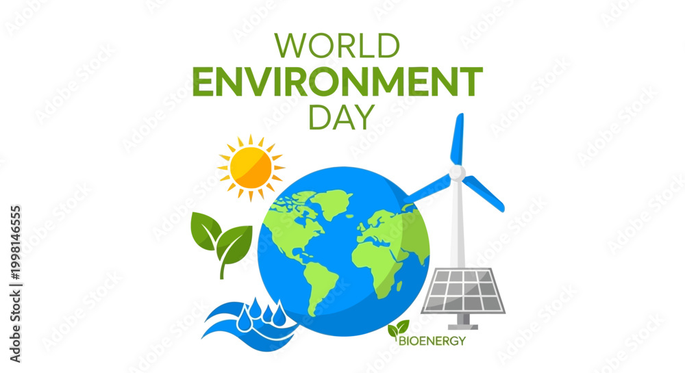 Naklejka premium World Environment Day eco friendly concept.