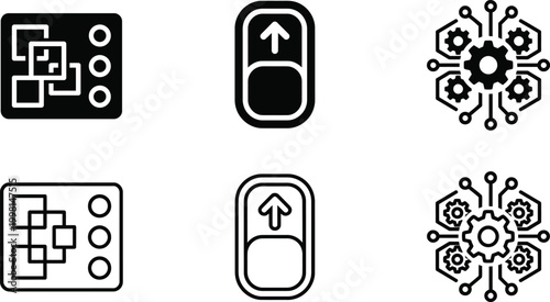 Ai powered technology icons exploring modern digital interfaces and artificial intelligence visual representations