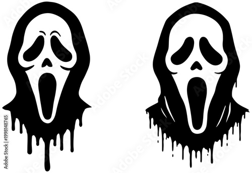 Ghostface masks with dripping scream horror