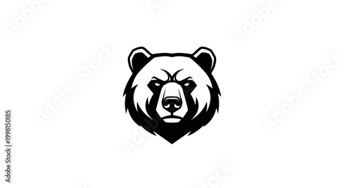 Fotografi Aggressive Bear Head Logo Design Vector Illustration.