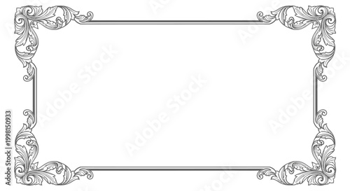 Quadro su tela Ornate metal frame border decoration.