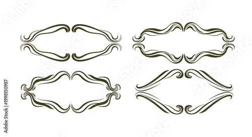 Four Metal Drawer Cabinet Handles.