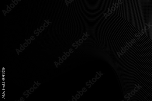 Dark elegant abstract background with subtle wavy gray lines