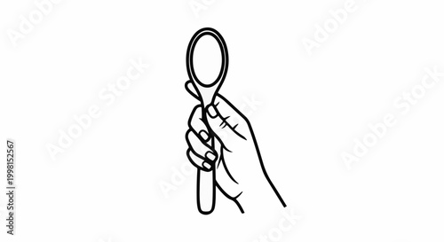 Hand holding a mirror to view oneself