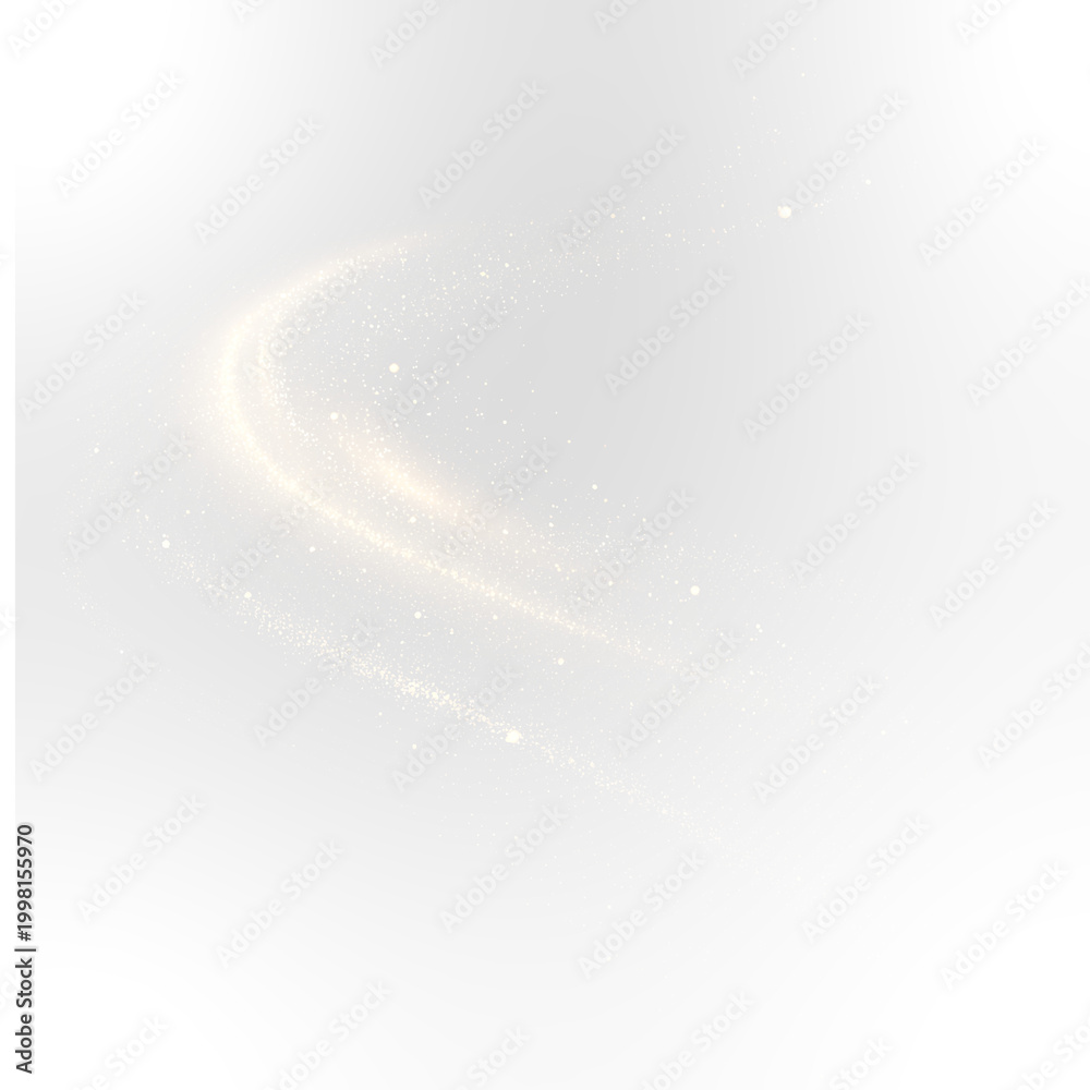 Fototapeta premium Abstract Glowing Wind PNG Overlay with Gold Particle Flow, Futuristic Energy Stream and Dynamic Air Swirl Background Effect
