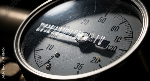Close-up of a pressure gauge instrument.