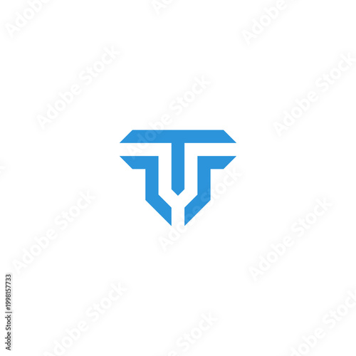 Abstract letter T logo combined with a trident shape. Ideal for tech, security, gaming, or corporate business branding.