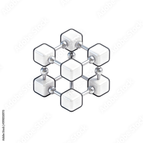 Hexagonal Molecular Structure Illustration for Science.