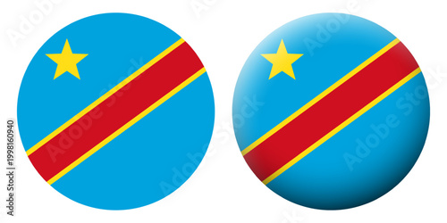 Vector illustration of Democratic Republic of the Congo flag set on transparent background