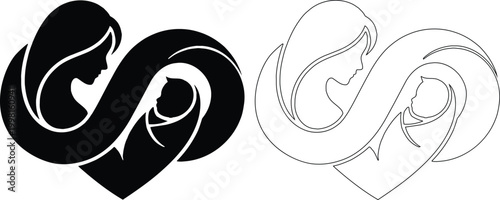 Vintage Mom Fuel typography emblem, Powered by Coffee and Chaos quote vector, retro shield badge with ribbons and stars for t-shirt design