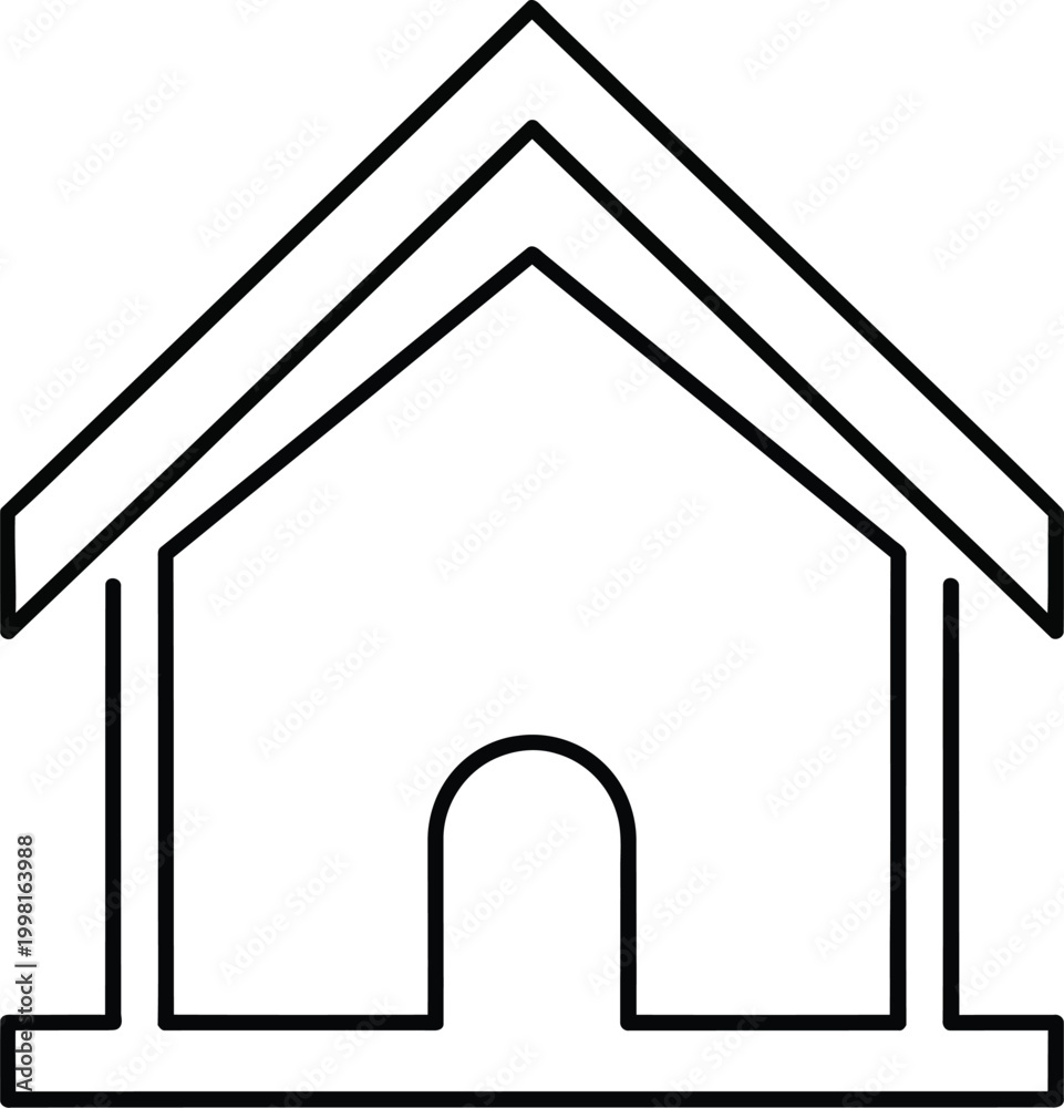 Fototapeta premium Home House Building Icon Silhouette