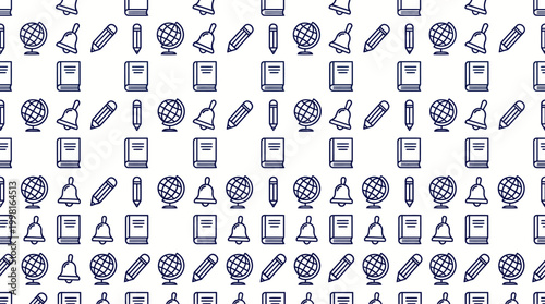 Hand-drawn blue ice cream and popsicle seamless pattern for summer designs.