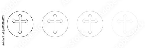 Christian cross - symbol of Christianity flat icon for apps and websites . Vector  illustration . EPS 10.