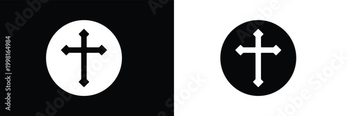 Christian cross - symbol of Christianity flat icon for apps and websites . Vector  illustration . EPS 10.
