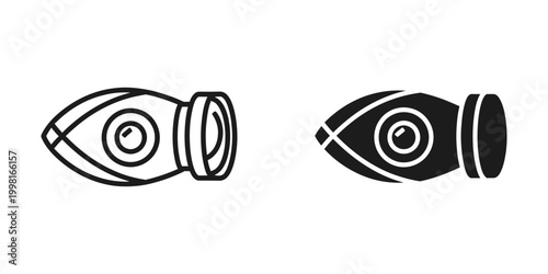 Black and white rocket ship icons set for space travel and launch concept design