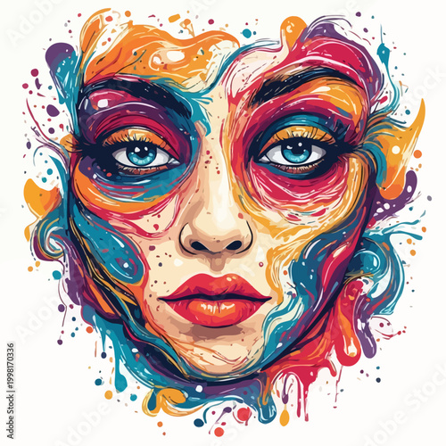 Abstract Woman Face Very Cool Design