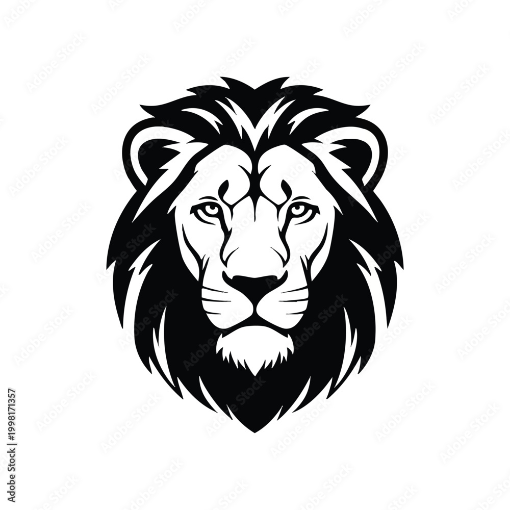 Fototapeta premium Majestic Lion Head Vector Logo Mascot Illustration