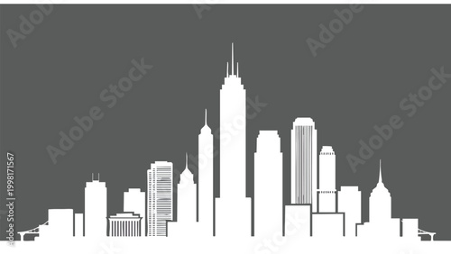 Modern Cityscape Silhouette for Corporate Branding & Urban Design Projects
