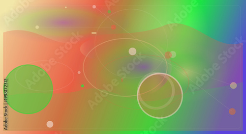 Rainbow abstract background with bubbles in vibrant colorful lighting for creative design
