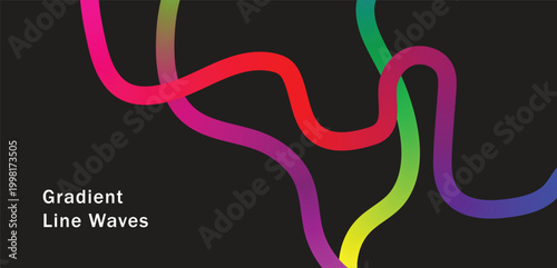 Abstract Color Ribbon Design Line Backgrounds. 3D Wave Fluid Graphics Element Design