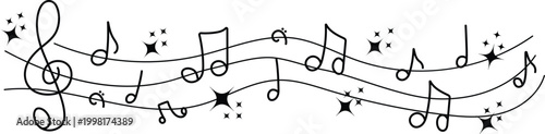 Vintage sheet music with intricate musical notation and black ink
