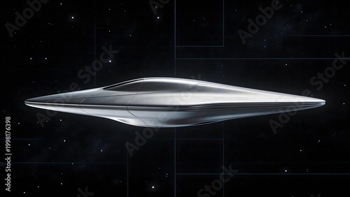 Futuristic spacecraft in space