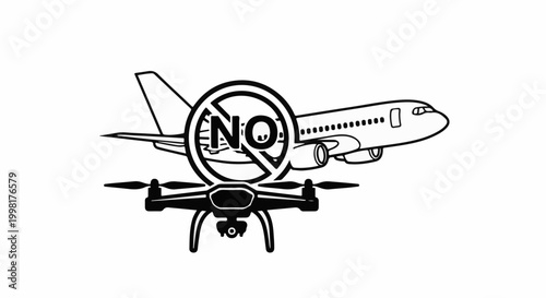 No drones allowed near airplanes, prohibition of drone flight near aircraft
