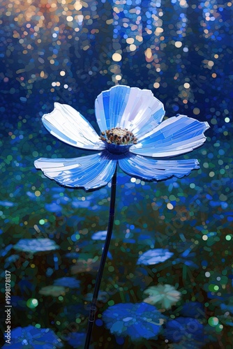 Glowing Futuristic Lotus Flower – Neon Bioluminescent Floral Digital Art