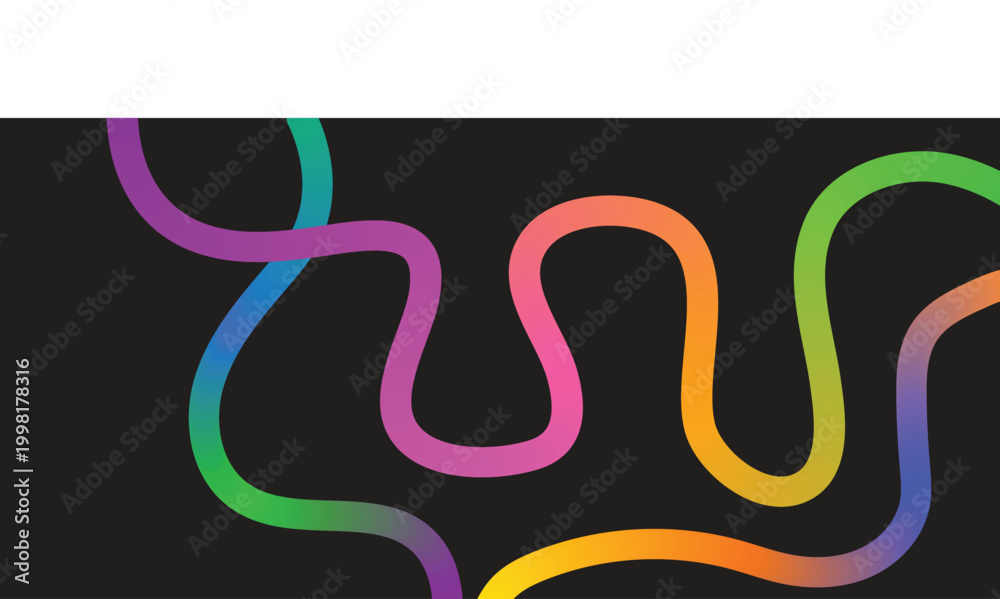 Fototapeta premium Abstract Color Lines Pattern. vibrant rainbow gradient on black background.