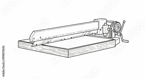 Manual operated machine with cutting blades and gears for industrial use