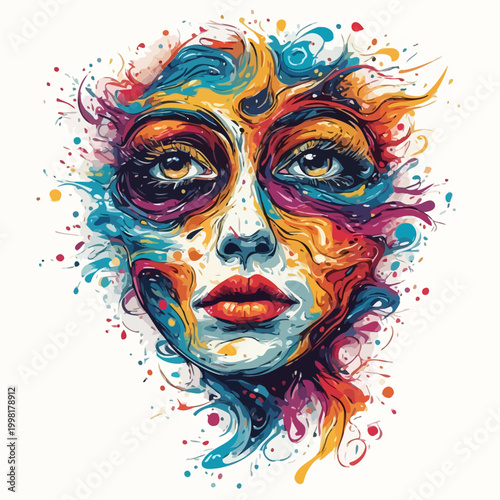 Abstract Woman Face Very Cool Design
