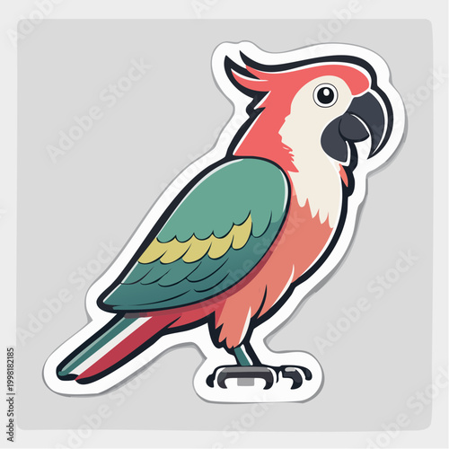 Cartoon Parrot Sticker