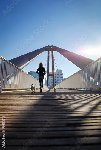 Düsseldorf, Brücke im Medienhafen