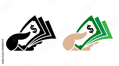 ash Holding Hand Icon – Finance Payment Vector Design