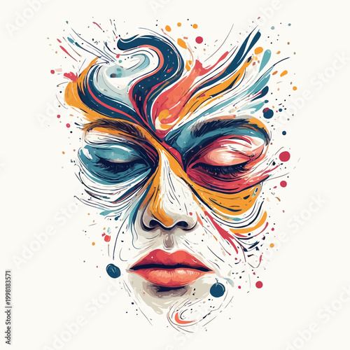 Abstract Woman Face Very Cool Design