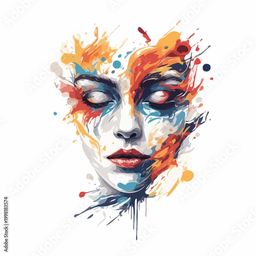 Abstract Woman Face Very Cool Design