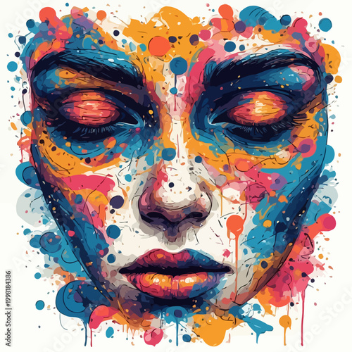 Abstract Woman Face Very Cool Design