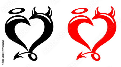Evil Heart Icon – Dark Love Symbol Vector