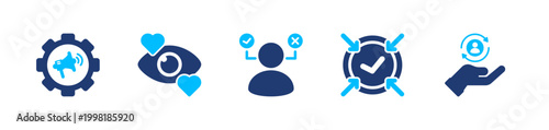Free Download Customer success icon set. support, satisfaction, retention, growth, service. solid style icon collection. - GFXLoad