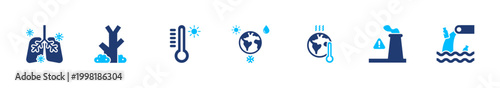 Climate change icon set. environment, globalwarming, ecology, temperature, sustainability. solid style icon collection.