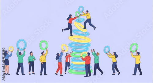 A human male and two advanced robots in a handshake symbolizing technological advancement and human-robot collaboration