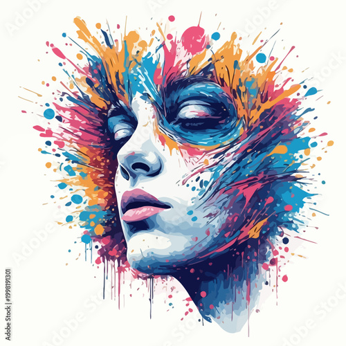 Abstract Woman Face Very Cool Design