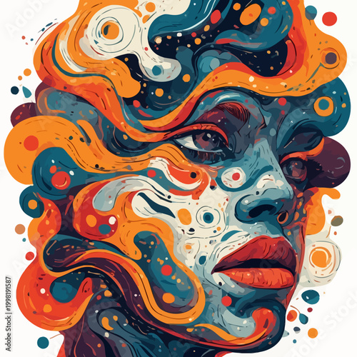 Abstract Woman Face Very Cool Design