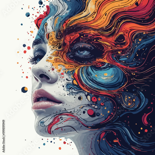 Abstract Woman Face Very Cool Design