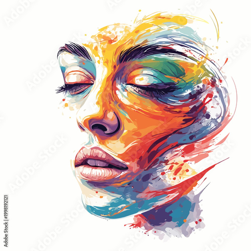 Abstract Woman Face Very Cool Design