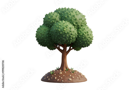 tree on a mound of earth vector illustration