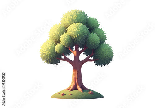 colorful autumn tree with heart-shaped leaves vector illustration