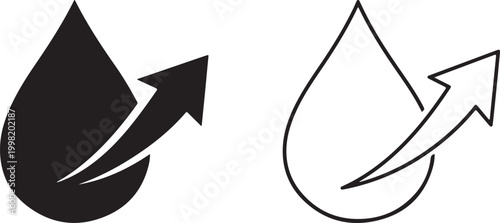 Oil price rising icon vector eps file showing upward chart arrows and oil barrels symbolizing market growth and energy cost increase